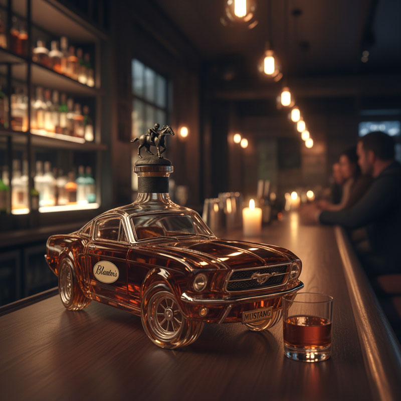 Mustang Car Whiskey Decanter – Glass Collectible Home Bar & Gift