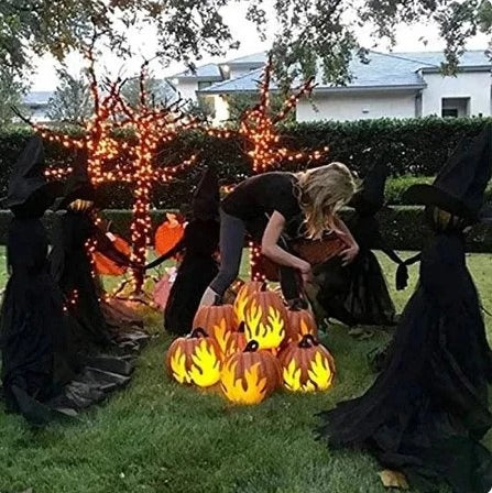 Sound-Activated Lighted Witch Yard Stake