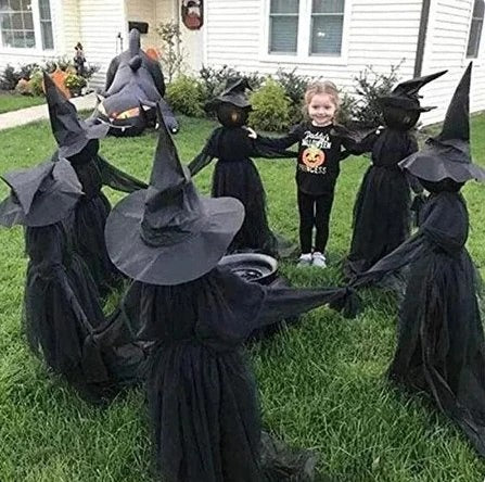 Sound-Activated Lighted Witch Yard Stake