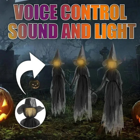Sound-Activated Lighted Witch Yard Stake