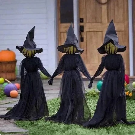 Sound-Activated Lighted Witch Yard Stake