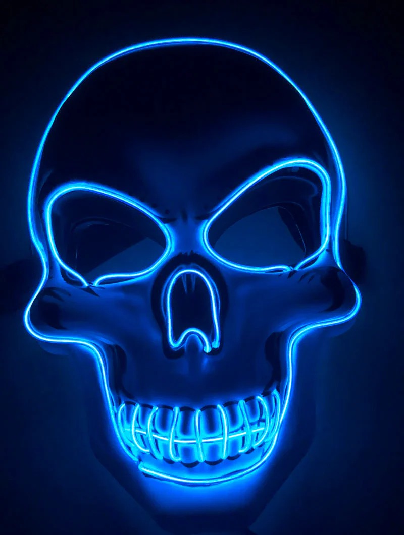 Multicolor LED Skeleton Costume Mask