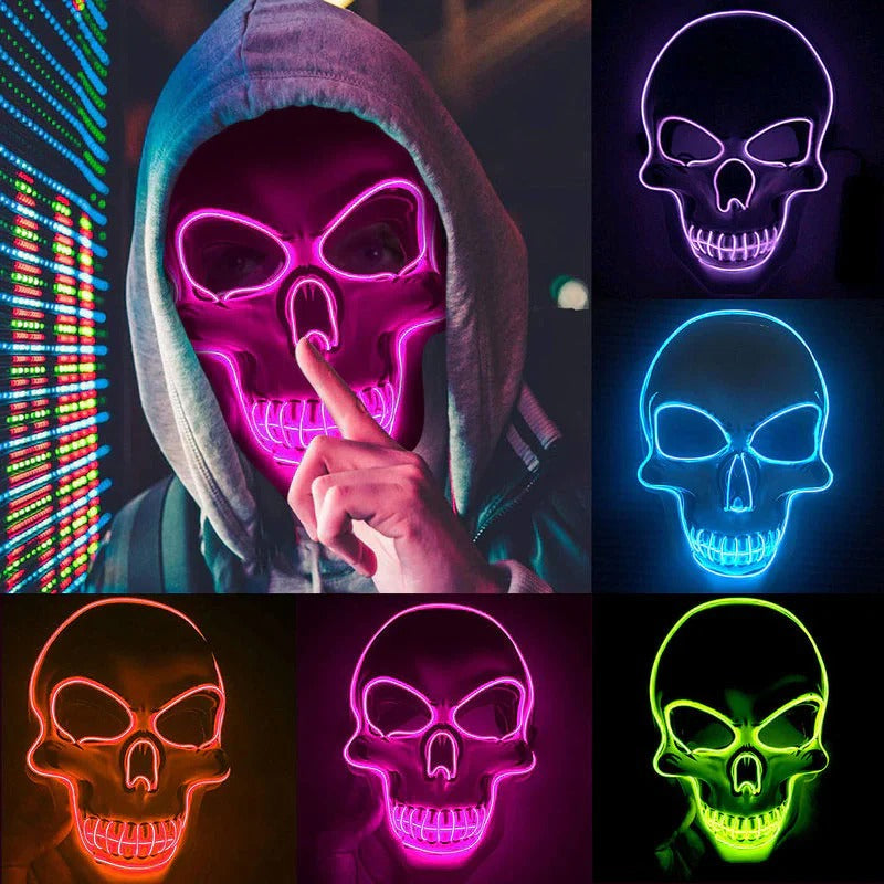 Multicolor LED Skeleton Costume Mask