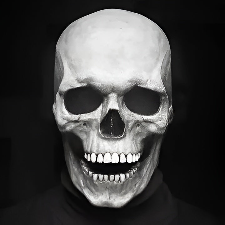 Full-Head Skull Costume Mask with Moving Jaw