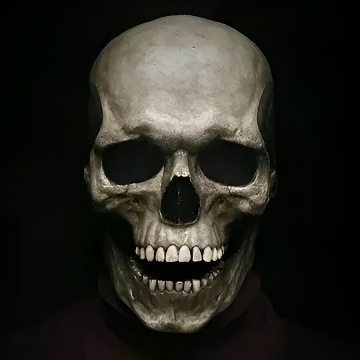 Full-Head Skull Costume Mask with Moving Jaw