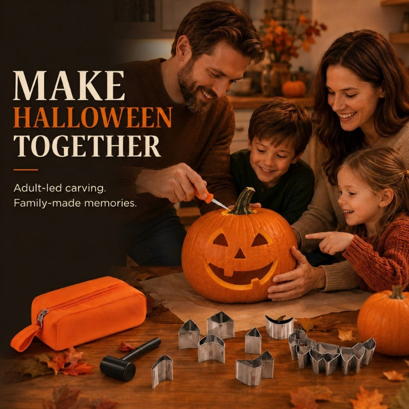 36-Piece Pumpkin Carving Kit with Stencils and LED Lights