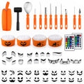 36-Piece Pumpkin Carving Kit with Stencils and LED Lights