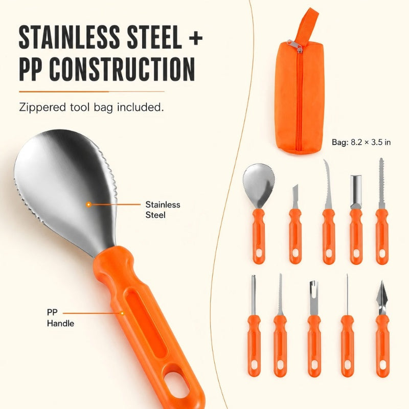 36-Piece Pumpkin Carving Kit with Stencils and LED Lights
