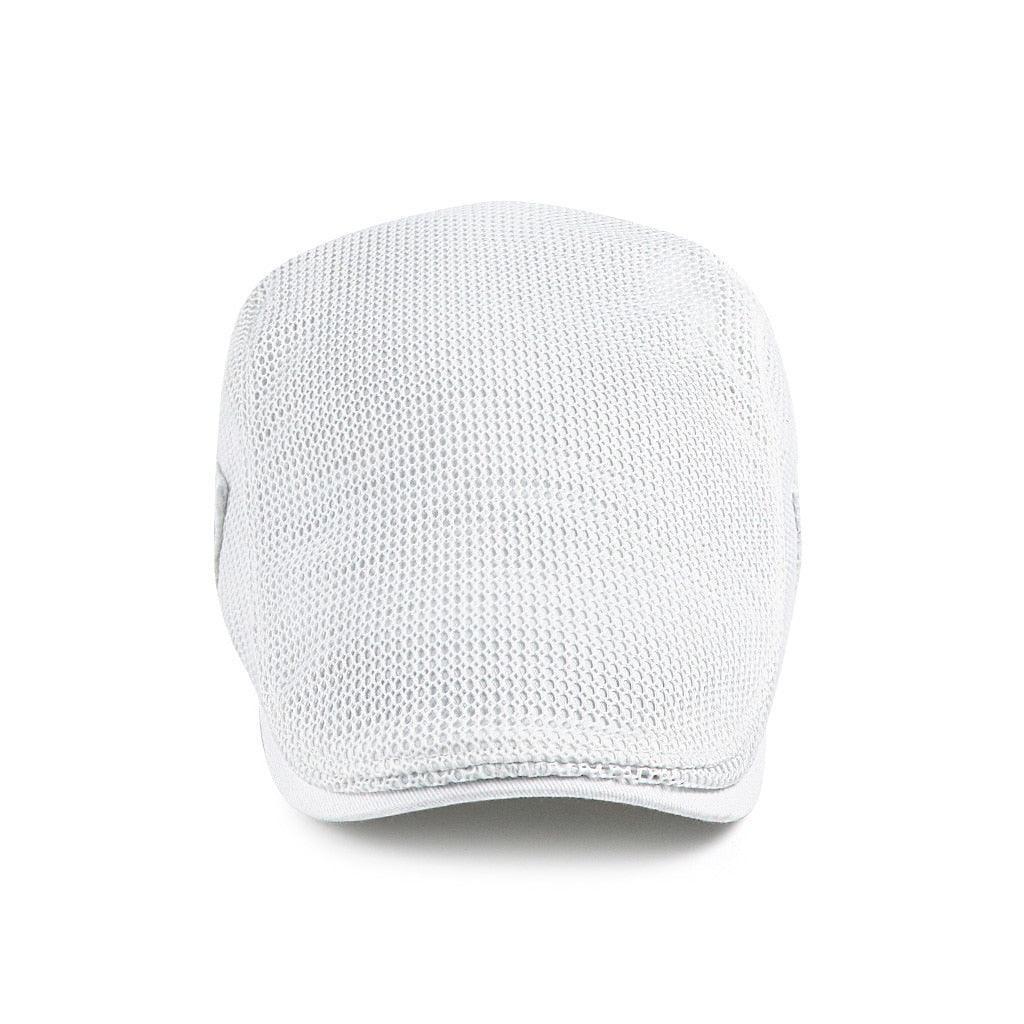 Men's Breathable Mesh Flat Cap - Adjustable Lightweight Casual Hat