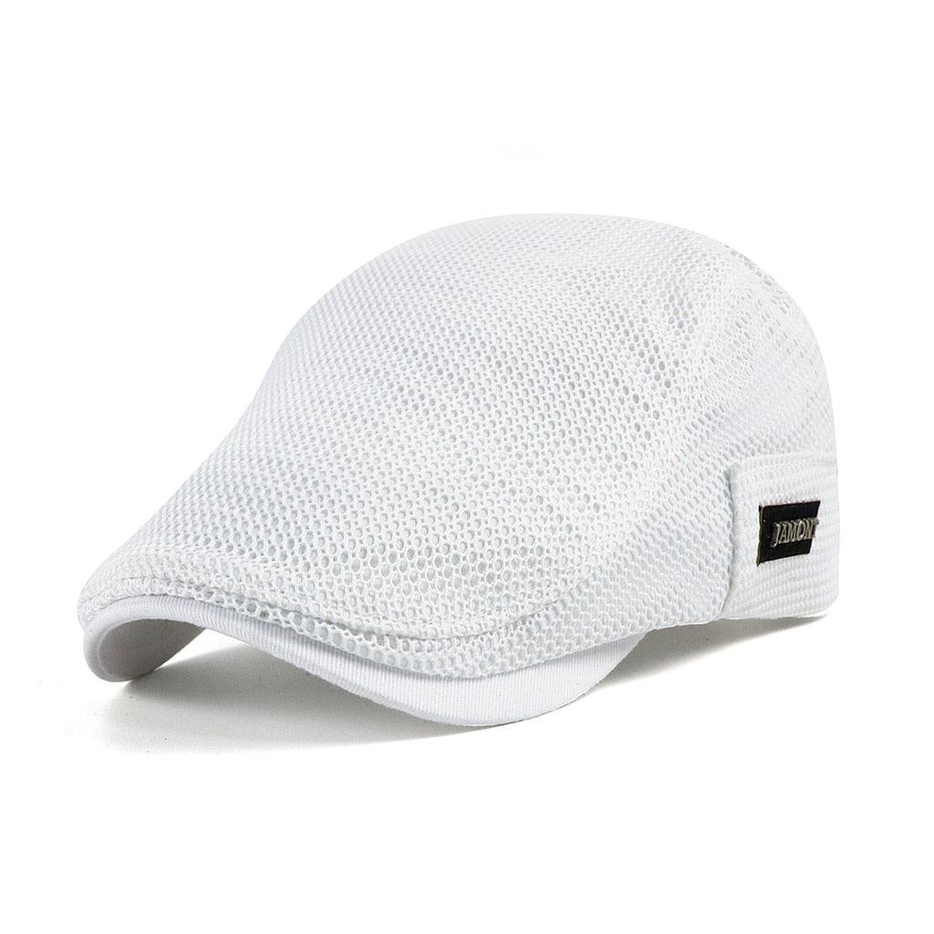 Men's Breathable Mesh Flat Cap - Adjustable Lightweight Casual Hat