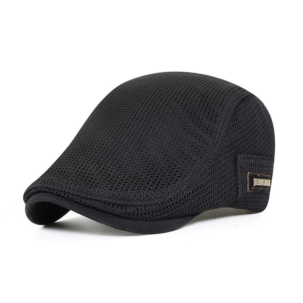 Men's Breathable Mesh Flat Cap - Adjustable Lightweight Casual Hat