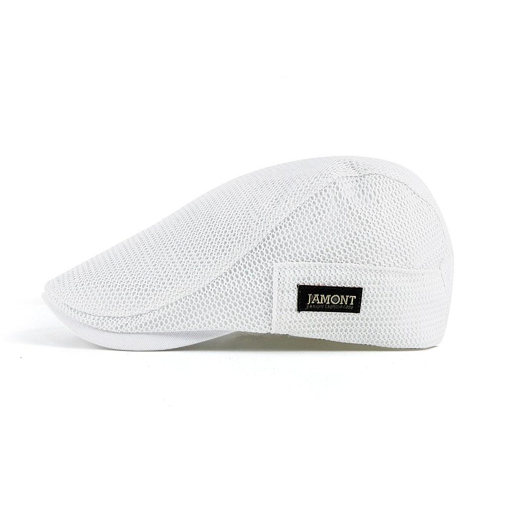 Men's Breathable Mesh Flat Cap - Adjustable Lightweight Casual Hat