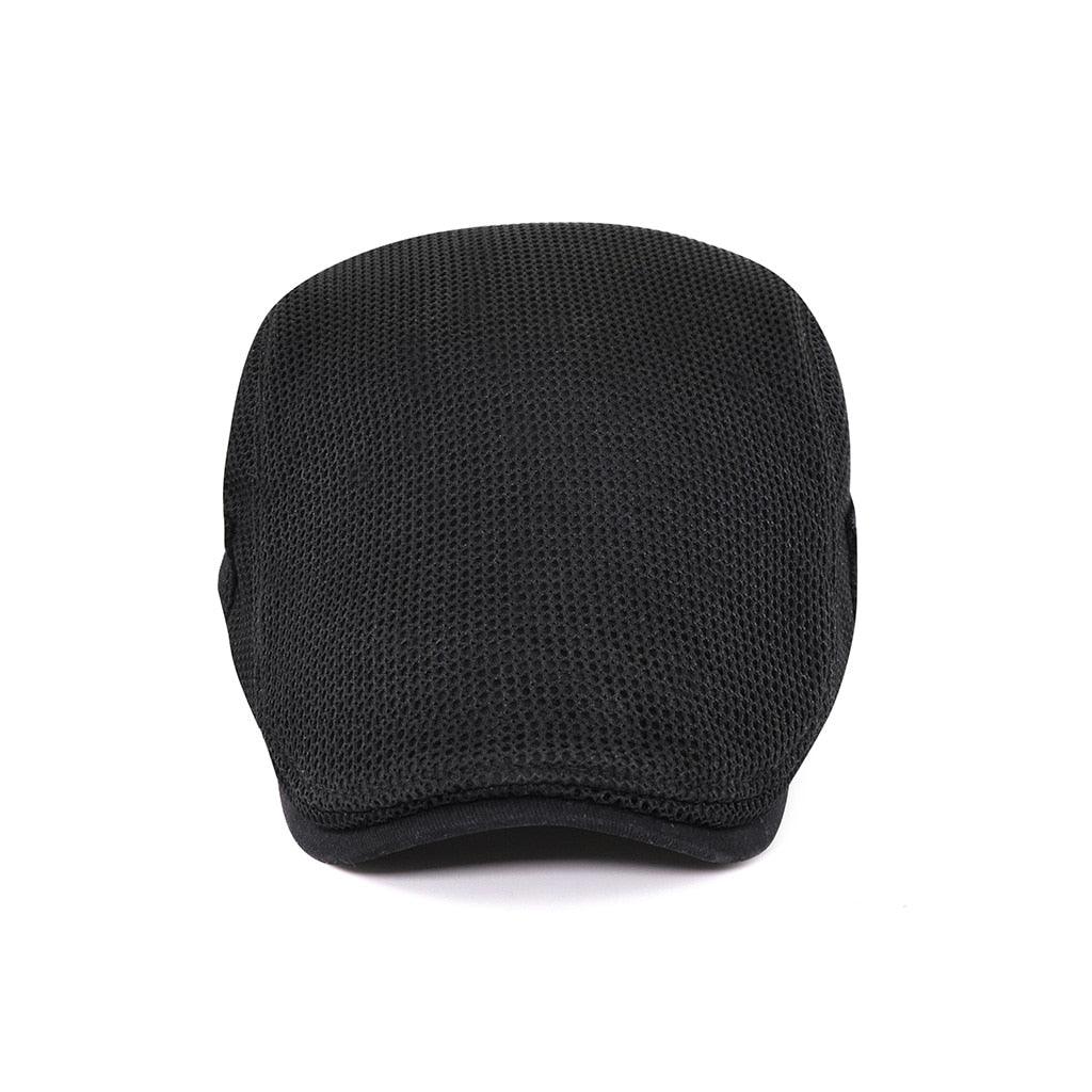 Men's Breathable Mesh Flat Cap - Adjustable Lightweight Casual Hat