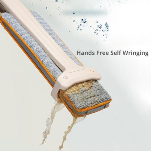 Self-Wringing Double-Sided Flat Microfiber Mop & Broom With 360 degree Spin