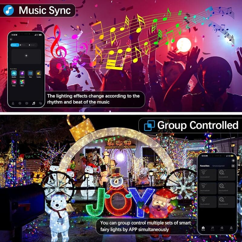 Smart RGB Color-Changing LED String Lights