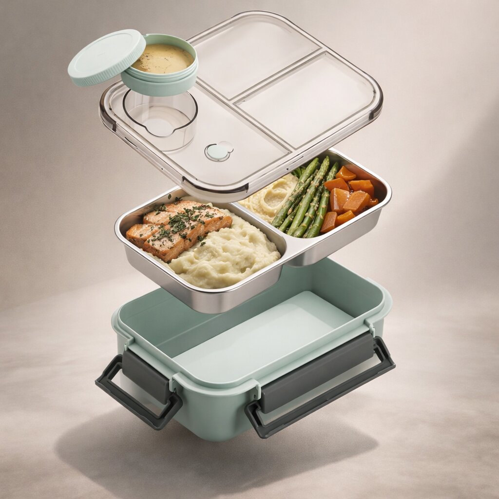 Bento Lunch Boxes – Stainless Steel Leakproof with Compartments