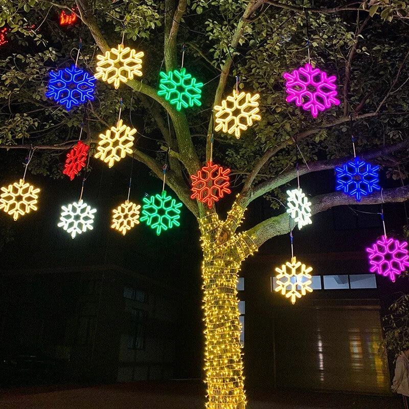 LED Snowflake Christmas Lights – IP65 Outdoor Garden Lighting