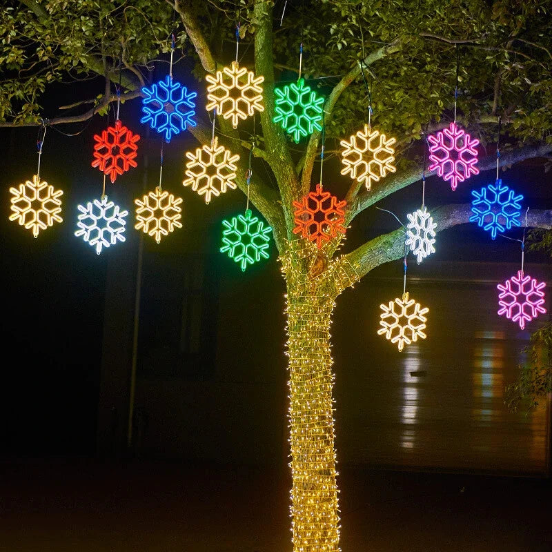 LED Snowflake Christmas Lights – IP65 Outdoor Garden Lighting
