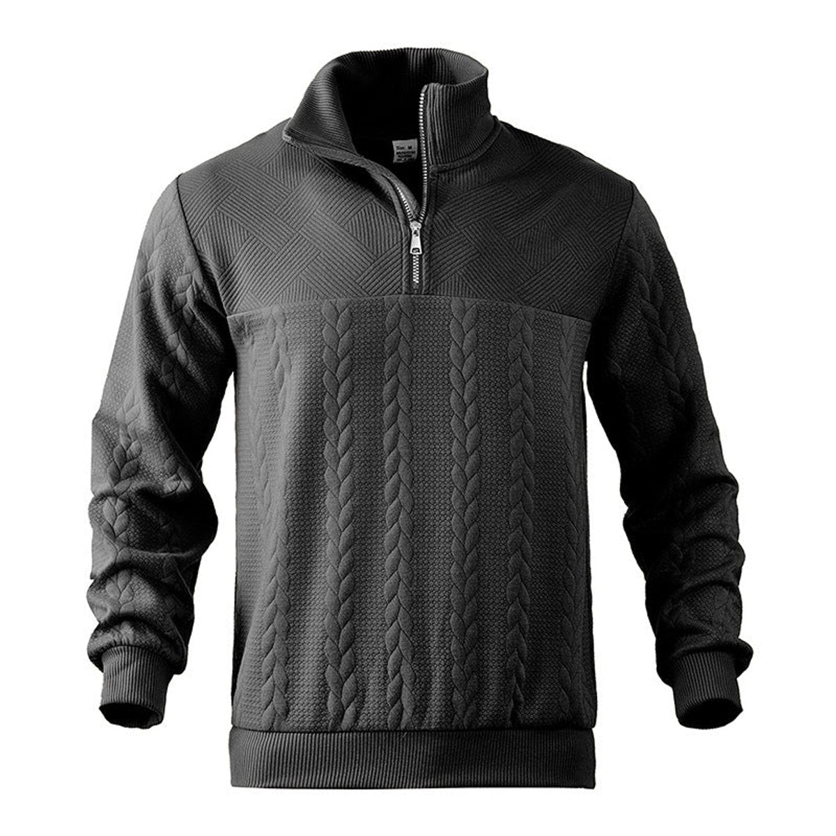 Men's Quarter-Zip Sweater – Cable Knit Pullover