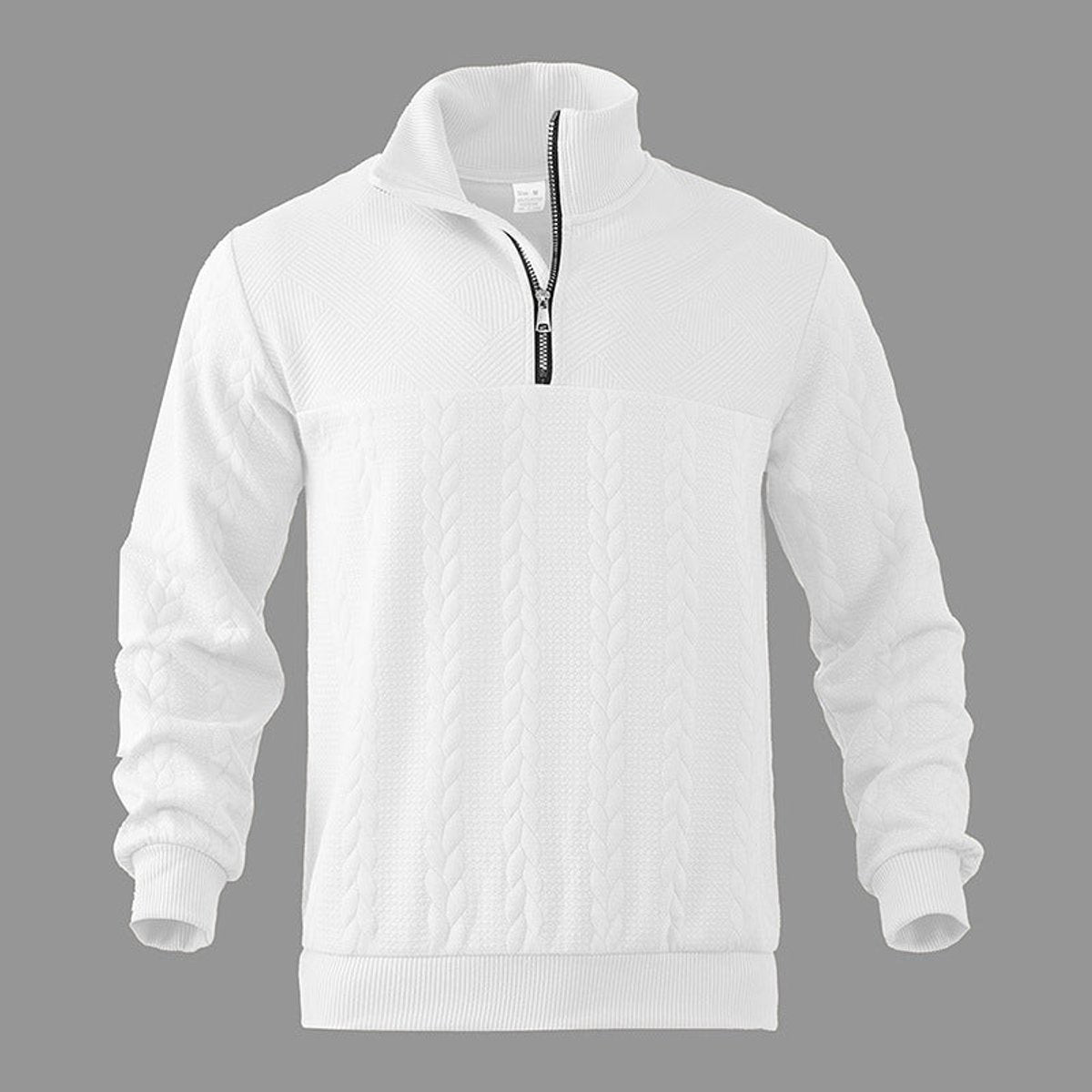Men's Quarter-Zip Sweater – Cable Knit Pullover