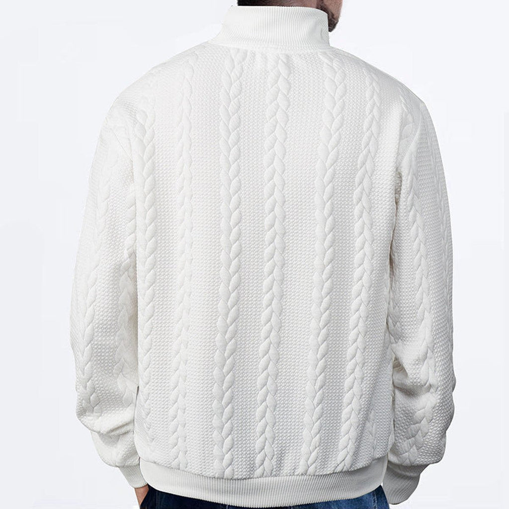 Men's Quarter-Zip Sweater – Cable Knit Pullover