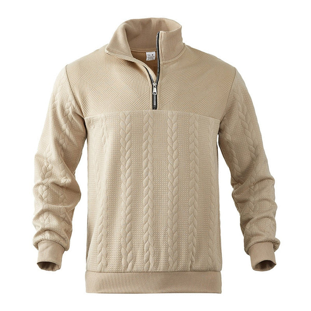 Men's Quarter-Zip Sweater – Cable Knit Pullover