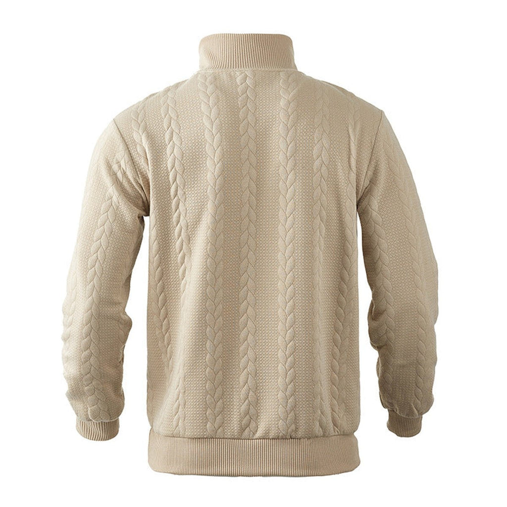 Men's Quarter-Zip Sweater – Cable Knit Pullover