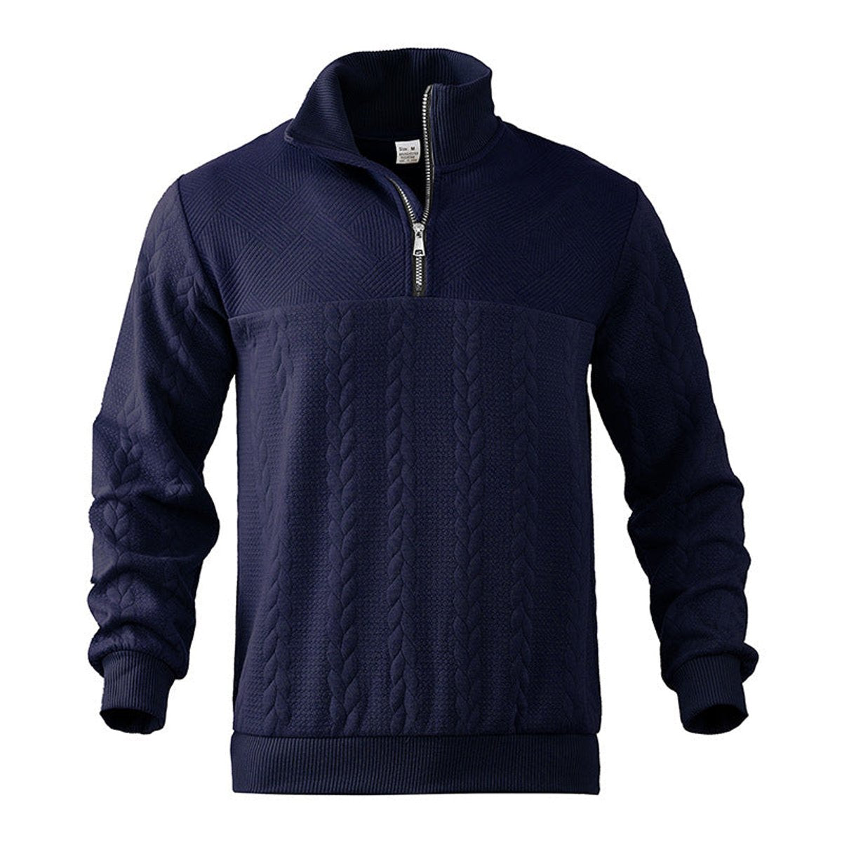 Men's Quarter-Zip Sweater – Cable Knit Pullover