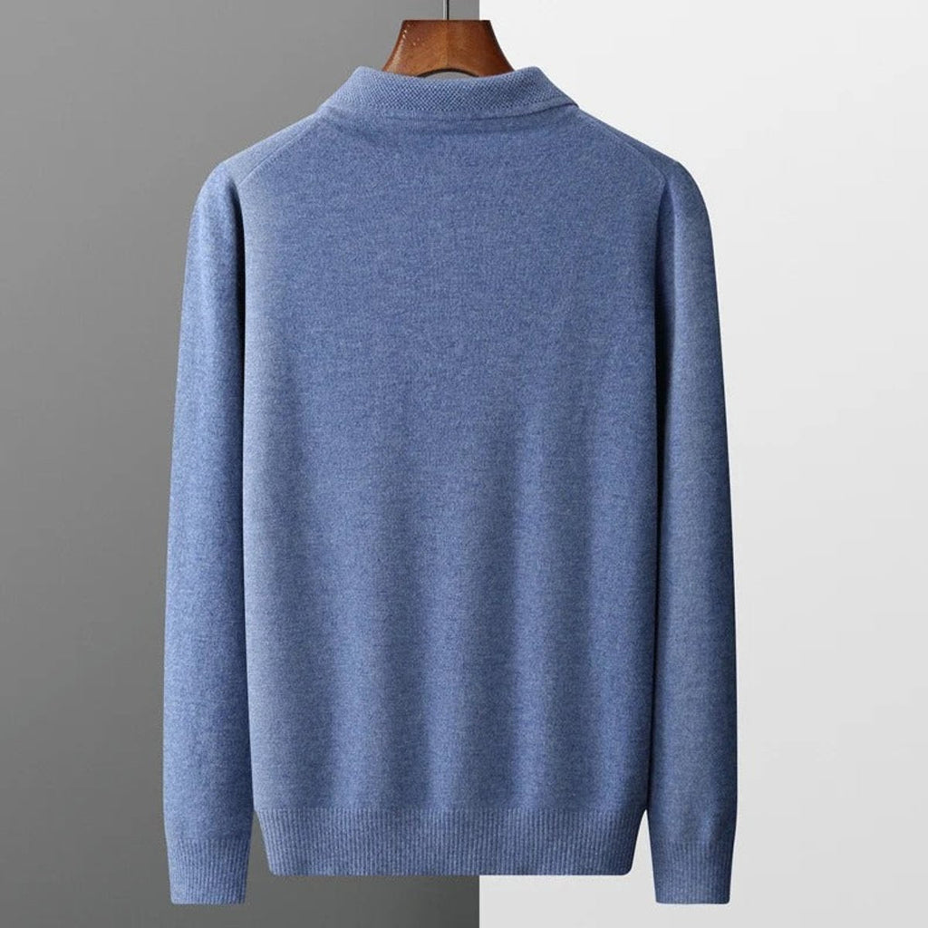 Men's Cashmere Polo Sweater – Knit, Button Collar