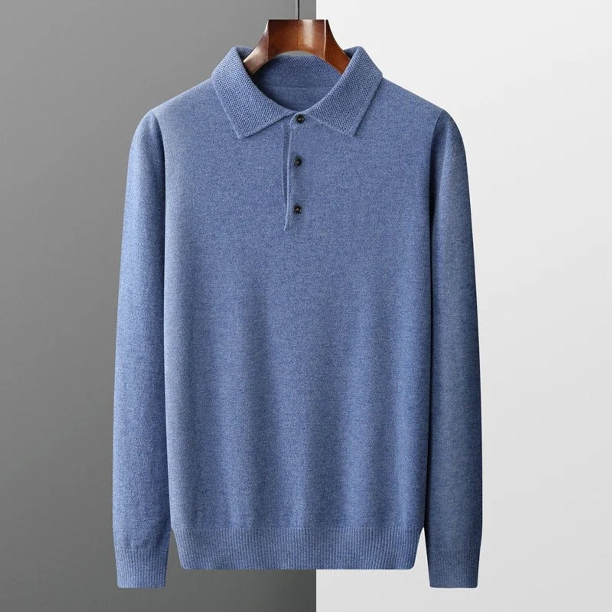 Men's Cashmere Polo Sweater – Knit, Button Collar