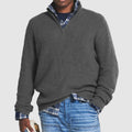 Men's Quarter-Zip Sweater – Ribbed Knit, Business Casual
