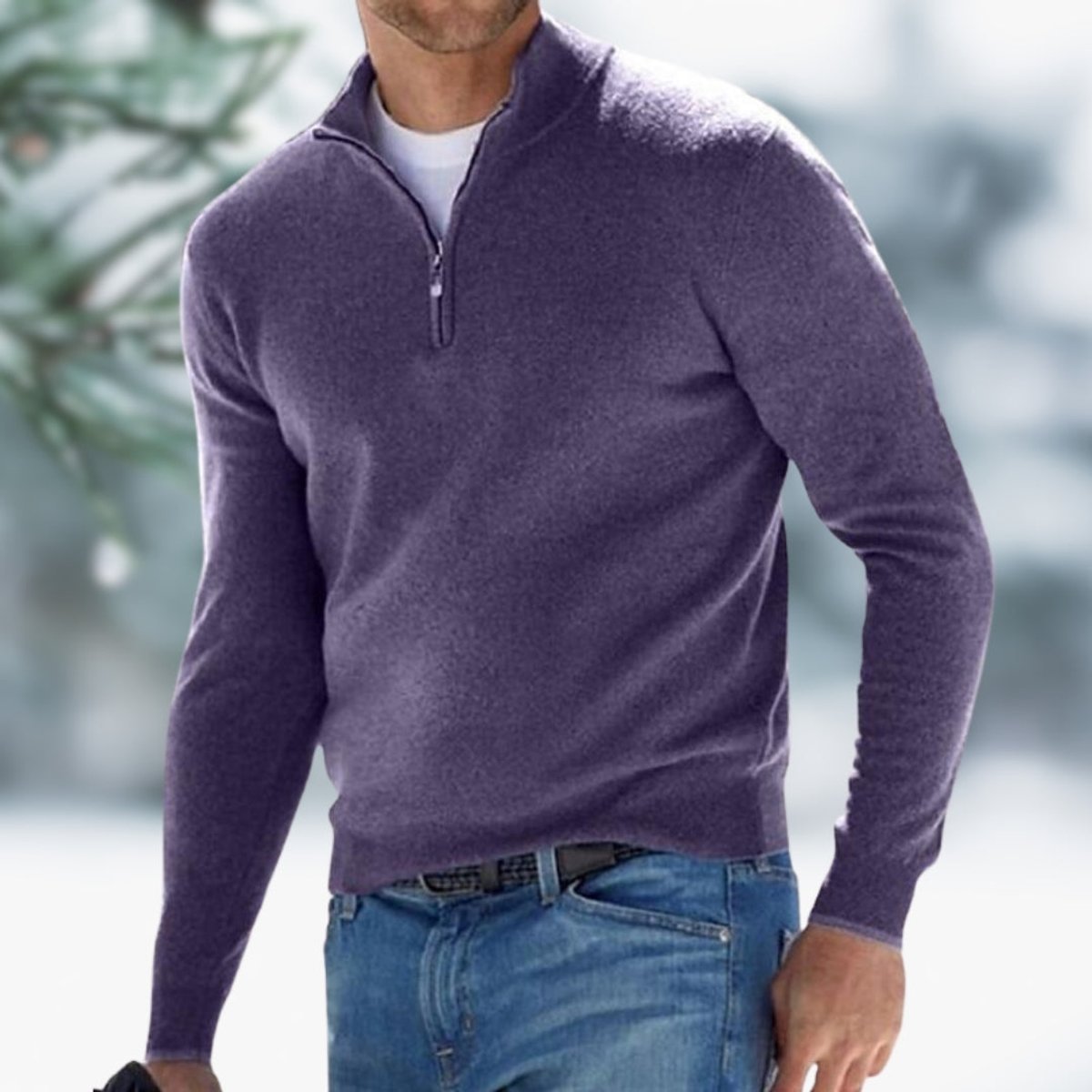 Men's Quarter-Zip Sweater – Soft Knit Pullover