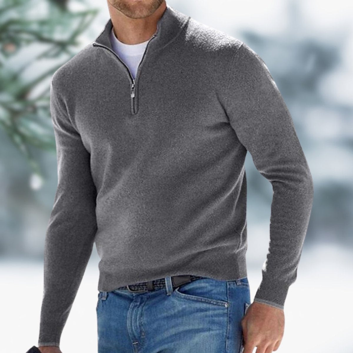 Men's Quarter-Zip Sweater – Soft Knit Pullover