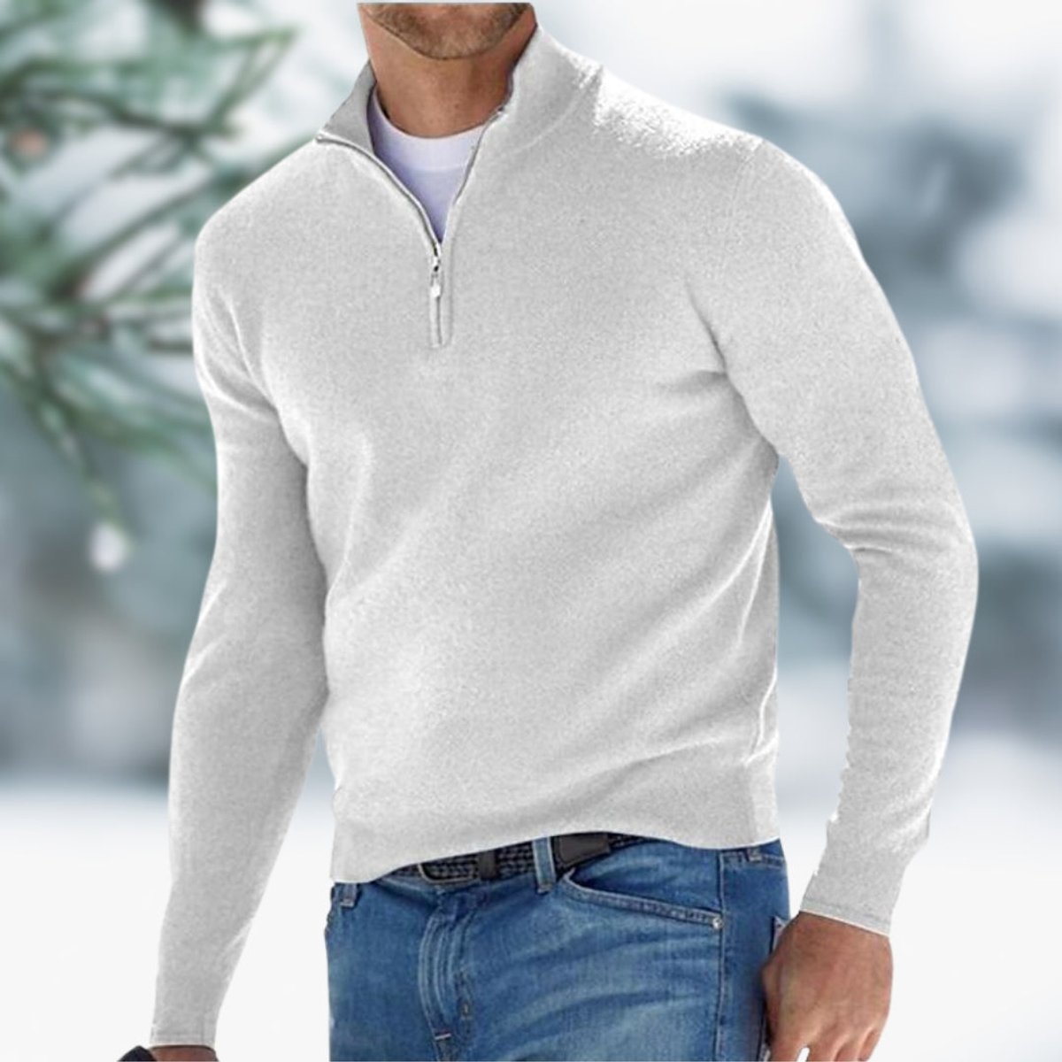 Men's Quarter-Zip Sweater – Soft Knit Pullover