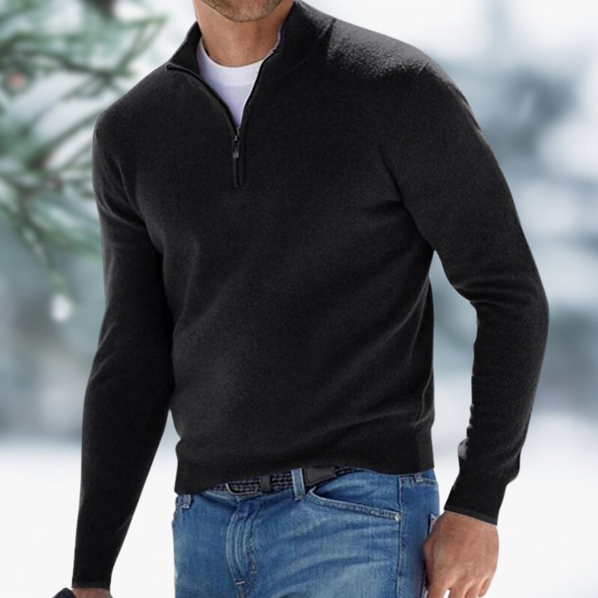 Men's Quarter-Zip Sweater – Soft Knit Pullover