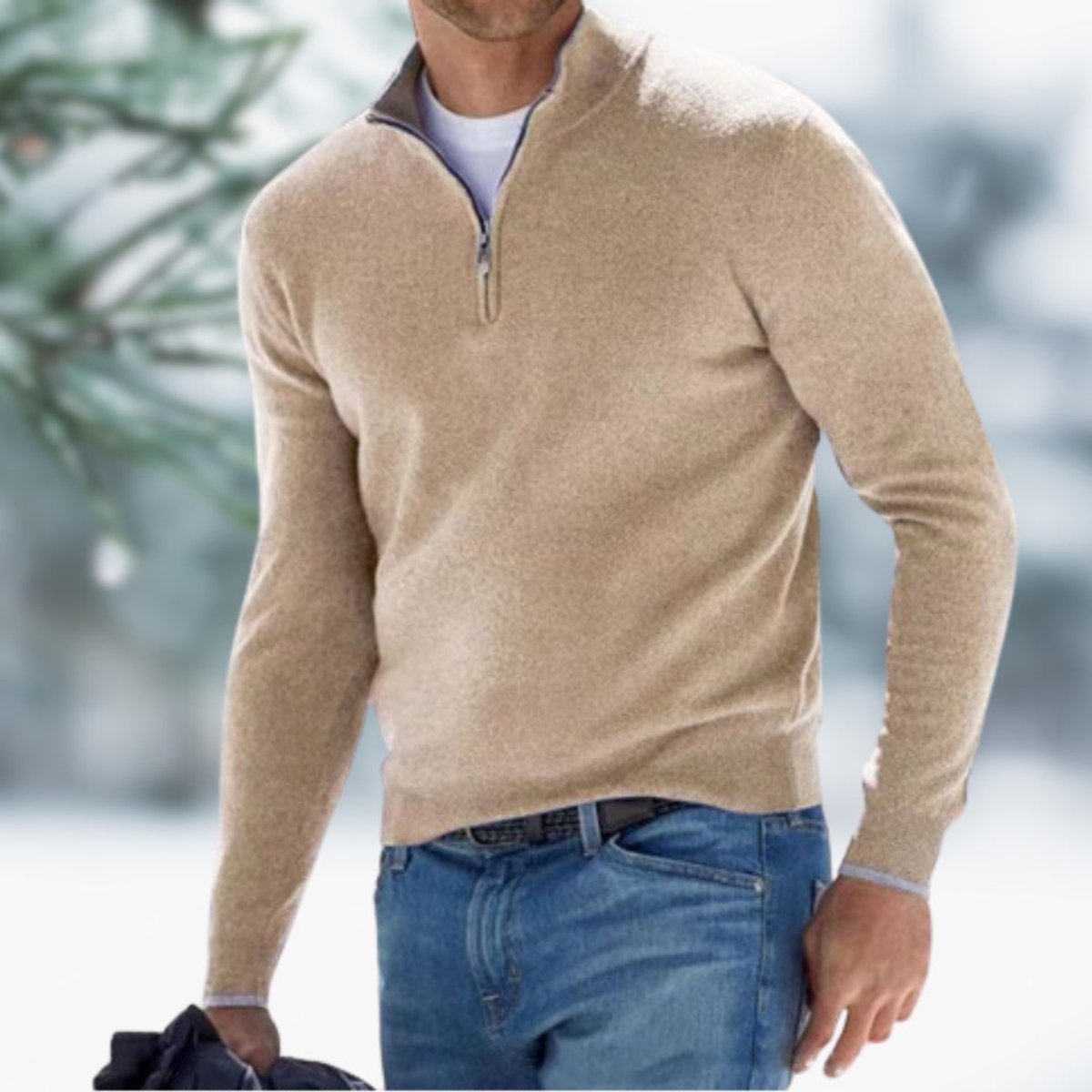 Men's Quarter-Zip Sweater – Soft Knit Pullover