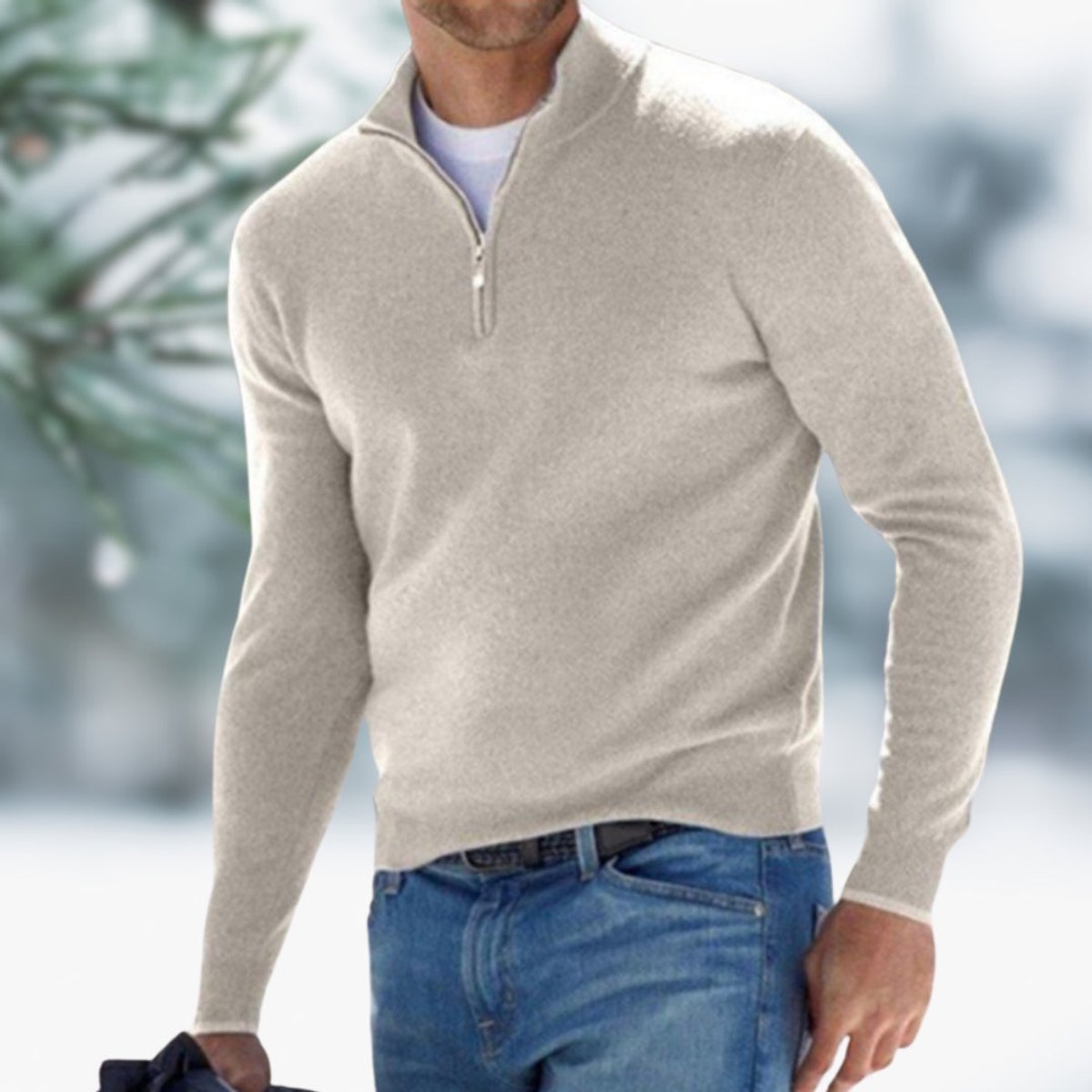 Men's Quarter-Zip Sweater – Soft Knit Pullover