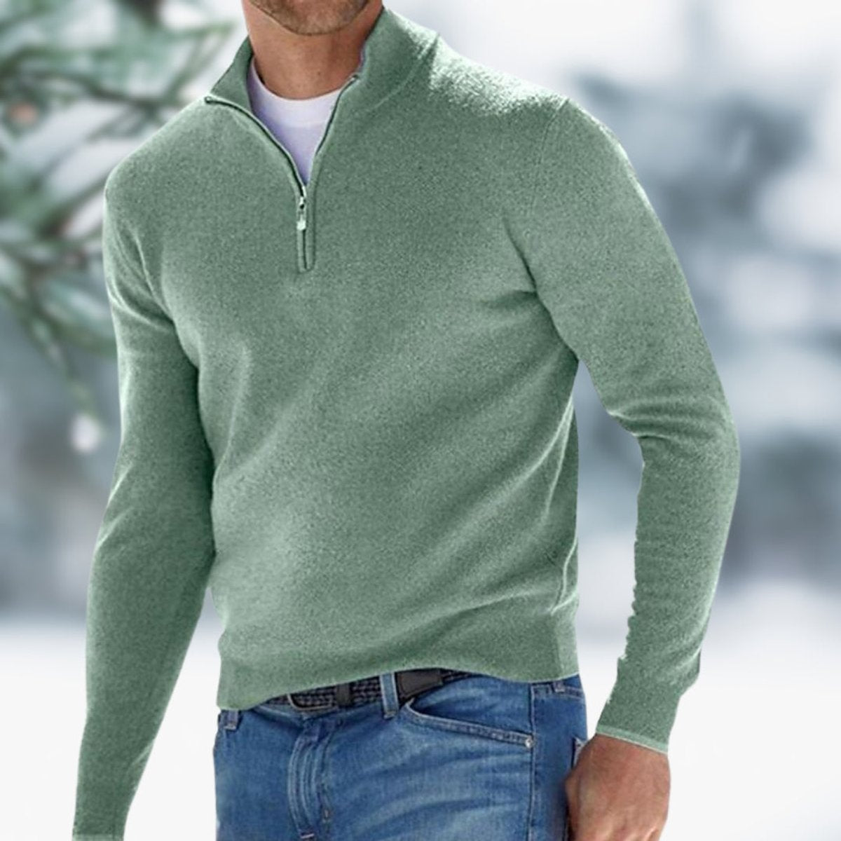 Men's Quarter-Zip Sweater – Soft Knit Pullover