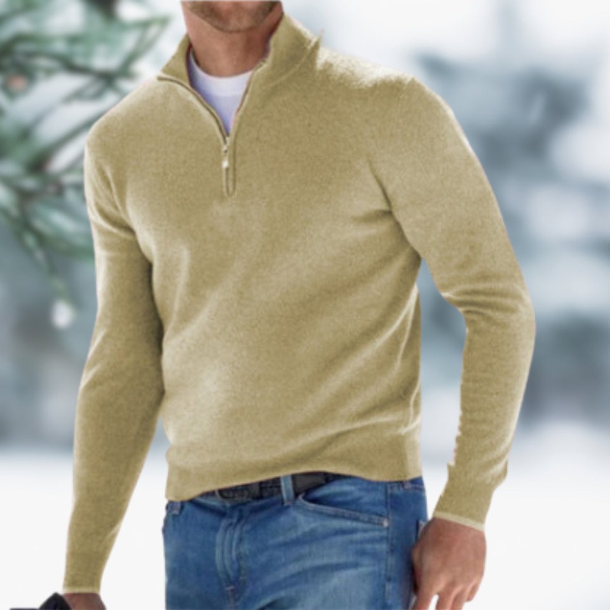 Men's Quarter-Zip Sweater – Soft Knit Pullover