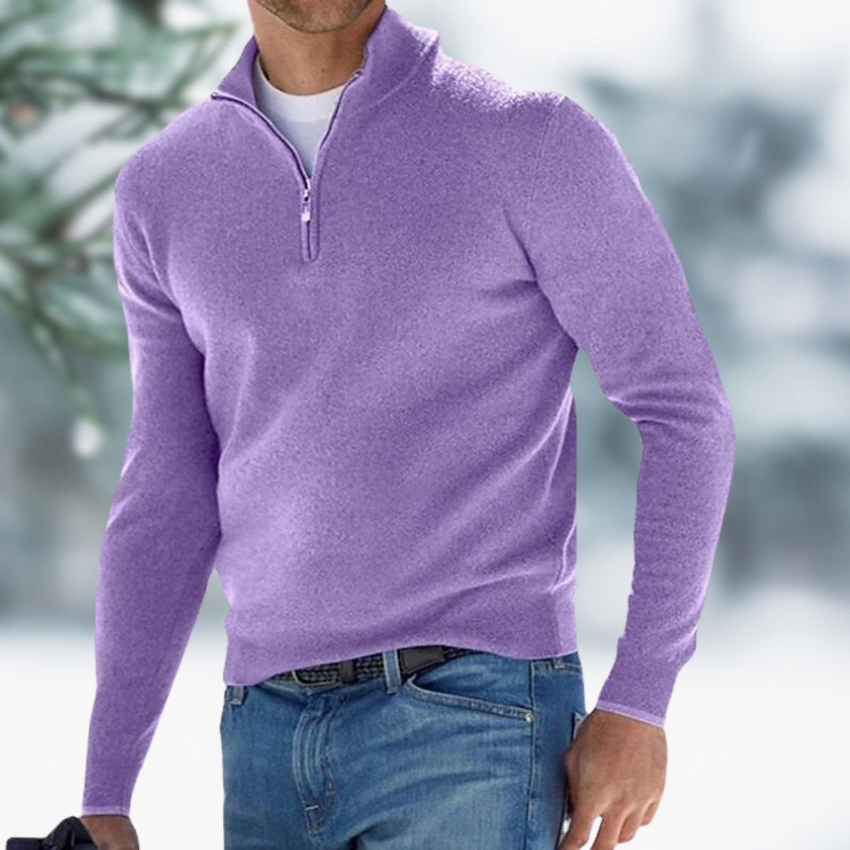 Men's Quarter-Zip Sweater – Soft Knit Pullover