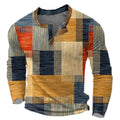 Men's Henley Sweater – Retro Colorblock Knit