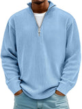 Men's Quarter-Zip Sweater – Ribbed Knit Pullover