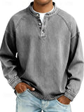 Men's Henley Sweater – Vintage Washed Knit Pullover