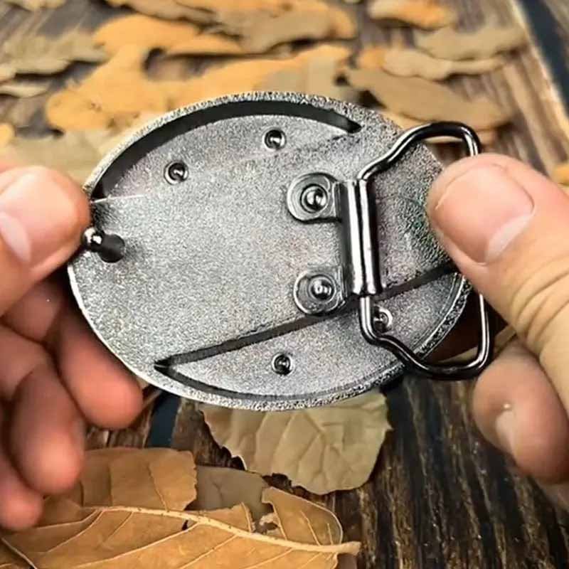 Metal Oval Cowboys Belt Buckle – Western Style Durable & Decorative