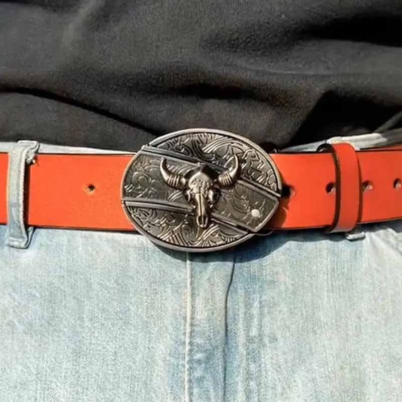 Metal Oval Cowboys Belt Buckle – Western Style Durable & Decorative