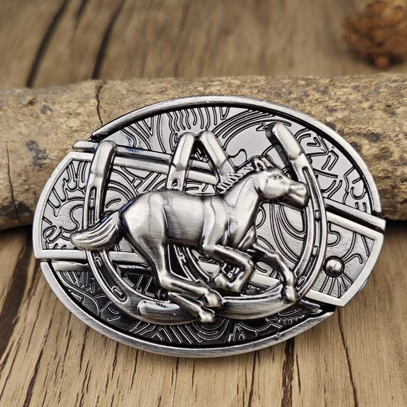 Metal Oval Cowboys Belt Buckle – Western Style Durable & Decorative