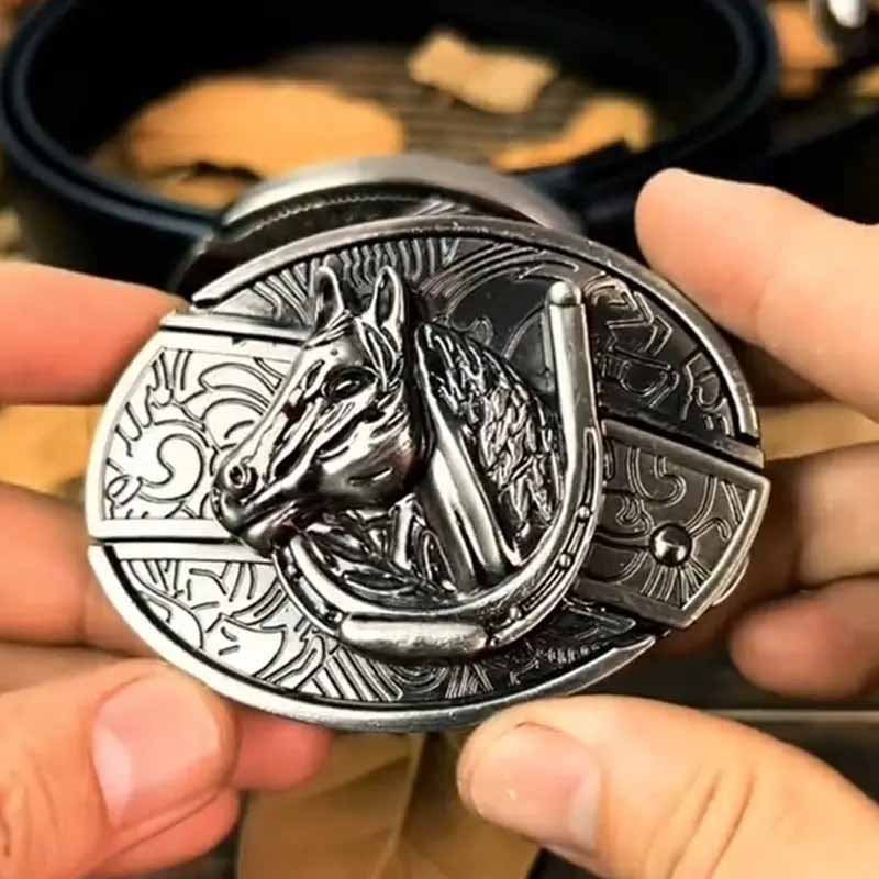 Metal Oval Cowboys Belt Buckle – Western Style Durable & Decorative
