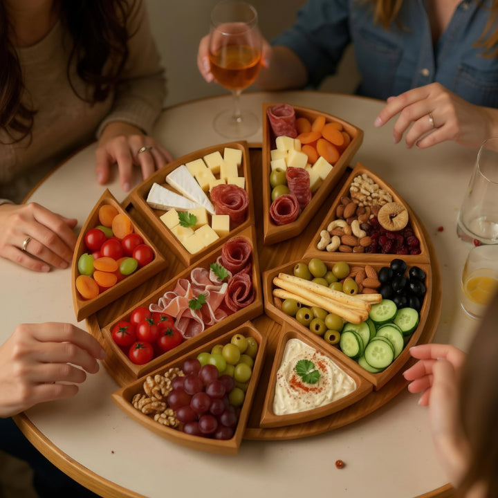 Wooden Snack Serving Tray – Decorative &amp; Versatile for Relaxing