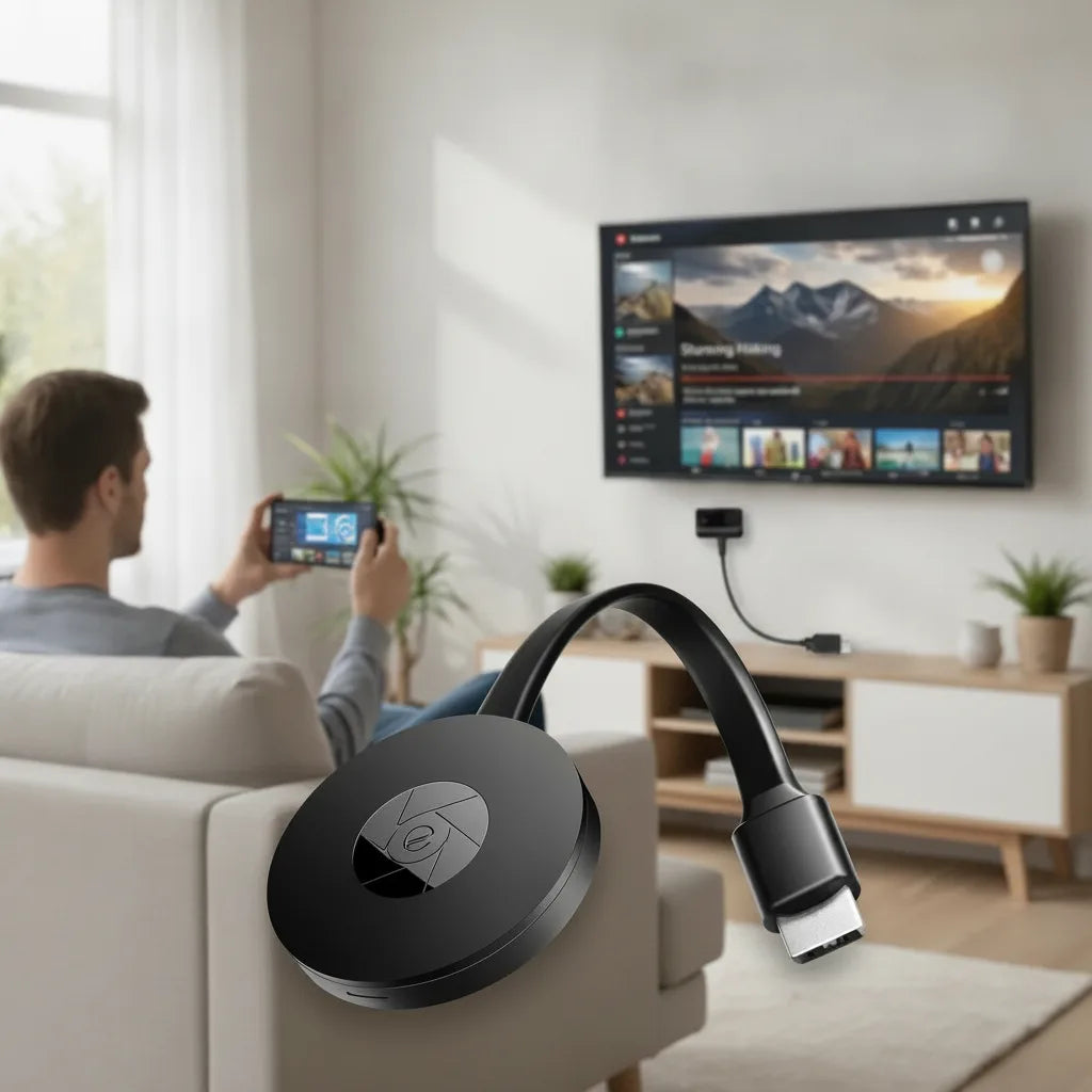 Wireless Screen Mirror Adapter – 1080P Instant Streaming & Big Screen Sync