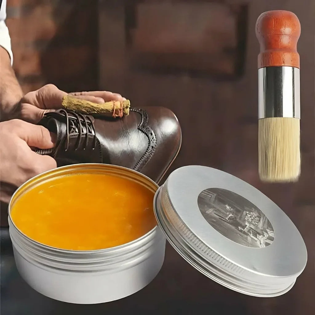 Leather Care Balm – Applicator Brush Included, Restores Shine & Prevents Cracking